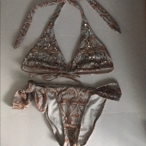 Victoria’s Secret 2pc Sequin Bikini Top Bottom Set - Picture 2 of 6